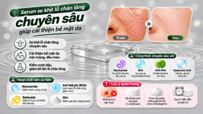 Serum se khít lỗ chân lông chuyên sâu giúp cải thiện bề mặt da